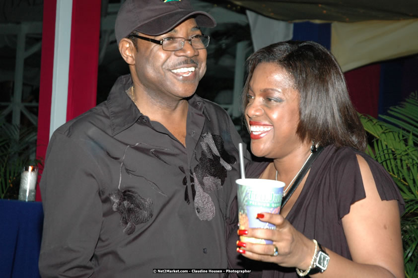 The Hon. Orette Bruce Goldwin, M.P., Prime Minister of Jamaica, Minister of Tourism, Hon. Edmund Bartlett, and Director of Tourism, Basil Smith at the Air Jamaica Jazz and Blues Festival 2008 The Art of Music - Thrusday, January 24, 2008 - Air Jamaica Jazz & Blues 2008 The Art of Music venue at the Aqaueduct on Rose Hall Resort & Counrty Club, Montego Bay, St. James, Jamaica W.I. - Thursday, January 24 - Saturday, January 26, 2008 - Photographs by Net2Market.com - Claudine Housen & Barry J. Hough Sr, Photographers - Negril Travel Guide, Negril Jamaica WI - http://www.negriltravelguide.com - info@negriltravelguide.com...!