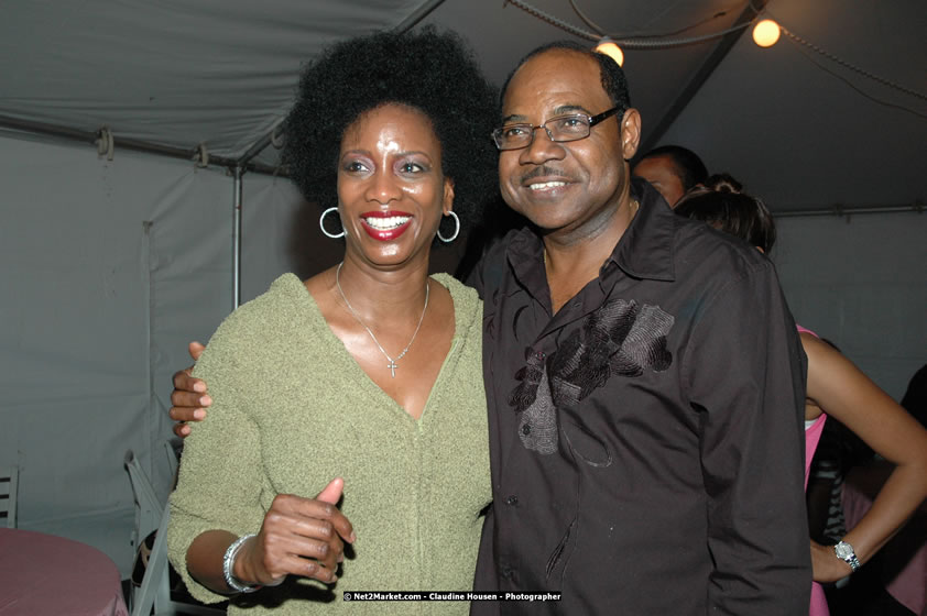 The Hon. Orette Bruce Goldwin, M.P., Prime Minister of Jamaica, Minister of Tourism, Hon. Edmund Bartlett, and Director of Tourism, Basil Smith at the Air Jamaica Jazz and Blues Festival 2008 The Art of Music - Thrusday, January 24, 2008 - Air Jamaica Jazz & Blues 2008 The Art of Music venue at the Aqaueduct on Rose Hall Resort & Counrty Club, Montego Bay, St. James, Jamaica W.I. - Thursday, January 24 - Saturday, January 26, 2008 - Photographs by Net2Market.com - Claudine Housen & Barry J. Hough Sr, Photographers - Negril Travel Guide, Negril Jamaica WI - http://www.negriltravelguide.com - info@negriltravelguide.com...!