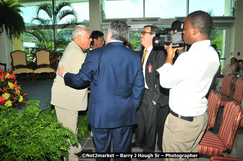 The Unveiling Of The Commemorative Plaque By The Honourable Prime Minister, Orette Bruce Golding, MP, And Their Majesties, King Juan Carlos I And Queen Sofia Of Spain - On Wednesday, February 18, 2009, Marking The Completion Of The Expansion Of Sangster International Airport, Venue at Sangster International Airport, Montego Bay, St James, Jamaica - Wednesday, February 18, 2009 - Photographs by Net2Market.com - Barry J. Hough Sr, Photographer/Photojournalist - Negril Travel Guide, Negril Jamaica WI - http://www.negriltravelguide.com - info@negriltravelguide.com...!