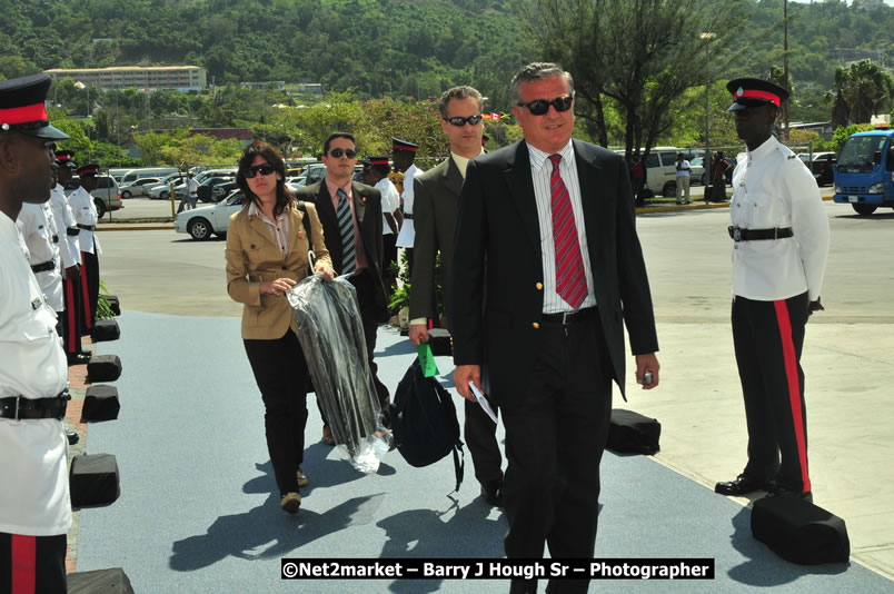 The Unveiling Of The Commemorative Plaque By The Honourable Prime Minister, Orette Bruce Golding, MP, And Their Majesties, King Juan Carlos I And Queen Sofia Of Spain - On Wednesday, February 18, 2009, Marking The Completion Of The Expansion Of Sangster International Airport, Venue at Sangster International Airport, Montego Bay, St James, Jamaica - Wednesday, February 18, 2009 - Photographs by Net2Market.com - Barry J. Hough Sr, Photographer/Photojournalist - Negril Travel Guide, Negril Jamaica WI - http://www.negriltravelguide.com - info@negriltravelguide.com...!