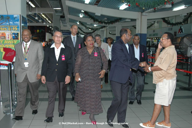 Minister of Tourism, Hon. Edmund Bartlett - Director of Tourism, Basil Smith, and Mayor of Montego Bay, Councilor Charles Sinclair Launch of Winter Tourism Season at Sangster International Airport, Saturday, December 15, 2007 - Sangster International Airport - MBJ Airports Limited, Montego Bay, Jamaica W.I. - Photographs by Net2Market.com - Barry J. Hough Sr, Photographer - Negril Travel Guide, Negril Jamaica WI - http://www.negriltravelguide.com - info@negriltravelguide.com...!