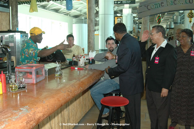 Minister of Tourism, Hon. Edmund Bartlett - Director of Tourism, Basil Smith, and Mayor of Montego Bay, Councillor Charles Sinclair Launch of Winter Tourism Season at Sangster International Airport, Saturday, December 15, 2007 - Sangster International Airport - MBJ Airports Limited, Montego Bay, Jamaica W.I. - Photographs by Net2Market.com - Barry J. Hough Sr, Photographer - Negril Travel Guide, Negril Jamaica WI - http://www.negriltravelguide.com - info@negriltravelguide.com...!