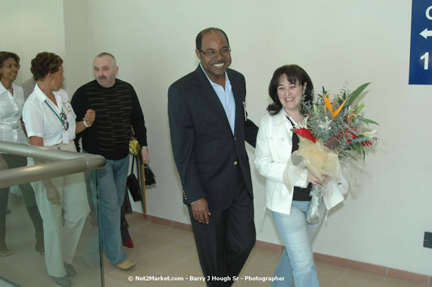 Minister of Tourism, Hon. Edmund Bartlett - Director of Tourism, Basil Smith, and Mayor of Montego Bay, Councillor Charles Sinclair Launch of Winter Tourism Season at Sangster International Airport, Saturday, December 15, 2007 - Sangster International Airport - MBJ Airports Limited, Montego Bay, Jamaica W.I. - Photographs by Net2Market.com - Barry J. Hough Sr, Photographer - Negril Travel Guide, Negril Jamaica WI - http://www.negriltravelguide.com - info@negriltravelguide.com...!