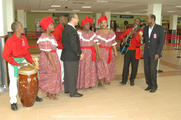 Minister of Tourism, Hon. Edmund Bartlett - Director of Tourism, Basil Smith, and Mayor of Montego Bay, Councillor Charles Sinclair Launch of Winter Tourism Season at Sangster International Airport, Saturday, December 15, 2007 - Sangster International Airport - MBJ Airports Limited, Montego Bay, Jamaica W.I. - Photographs by Net2Market.com - Barry J. Hough Sr, Photographer - Negril Travel Guide, Negril Jamaica WI - http://www.negriltravelguide.com - info@negriltravelguide.com...!