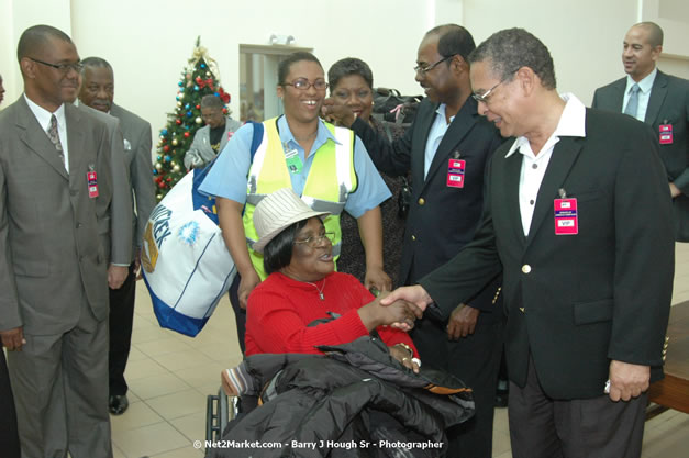 Minister of Tourism, Hon. Edmund Bartlett - Director of Tourism, Basil Smith, and Mayor of Montego Bay, Councillor Charles Sinclair Launch of Winter Tourism Season at Sangster International Airport, Saturday, December 15, 2007 - Sangster International Airport - MBJ Airports Limited, Montego Bay, Jamaica W.I. - Photographs by Net2Market.com - Barry J. Hough Sr, Photographer - Negril Travel Guide, Negril Jamaica WI - http://www.negriltravelguide.com - info@negriltravelguide.com...!