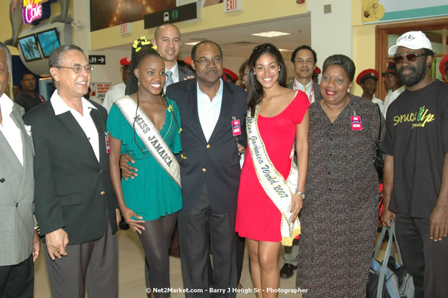 Minister of Tourism, Hon. Edmund Bartlett - Director of Tourism, Basil Smith, and Mayor of Montego Bay, Councillor Charles Sinclair Launch of Winter Tourism Season at Sangster International Airport, Saturday, December 15, 2007 - Sangster International Airport - MBJ Airports Limited, Montego Bay, Jamaica W.I. - Photographs by Net2Market.com - Barry J. Hough Sr, Photographer - Negril Travel Guide, Negril Jamaica WI - http://www.negriltravelguide.com - info@negriltravelguide.com...!