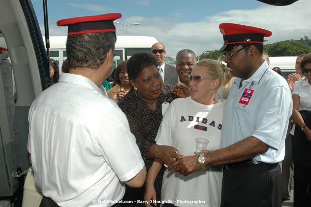 Minister of Tourism, Hon. Edmund Bartlett - Director of Tourism, Basil Smith, and Mayor of Montego Bay, Councillor Charles Sinclair Launch of Winter Tourism Season at Sangster International Airport, Saturday, December 15, 2007 - Sangster International Airport - MBJ Airports Limited, Montego Bay, Jamaica W.I. - Photographs by Net2Market.com - Barry J. Hough Sr, Photographer - Negril Travel Guide, Negril Jamaica WI - http://www.negriltravelguide.com - info@negriltravelguide.com...!