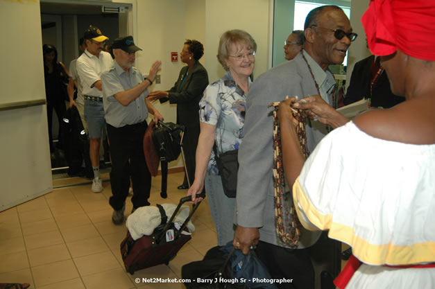 MBJ Airports Limited Welcomes WestJet Airlines - Inaugural Scheduled Service From Toronto Pearsons International Airport - Monday, December 10, 2007 - Sangster International Airport - MBJ Airports Limited, Montego Bay, Jamaica W.I. - Photographs by Net2Market.com - Barry J. Hough Sr, Photographer - Negril Travel Guide, Negril Jamaica WI - http://www.negriltravelguide.com - info@negriltravelguide.com...!