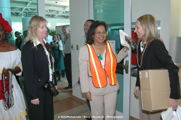 MBJ Airports Limited Welcomes WestJet Airlines - Inaugural Scheduled Service From Toronto Pearsons International Airport - Monday, December 10, 2007 - Sangster International Airport - MBJ Airports Limited, Montego Bay, Jamaica W.I. - Photographs by Net2Market.com - Barry J. Hough Sr, Photographer - Negril Travel Guide, Negril Jamaica WI - http://www.negriltravelguide.com - info@negriltravelguide.com...!