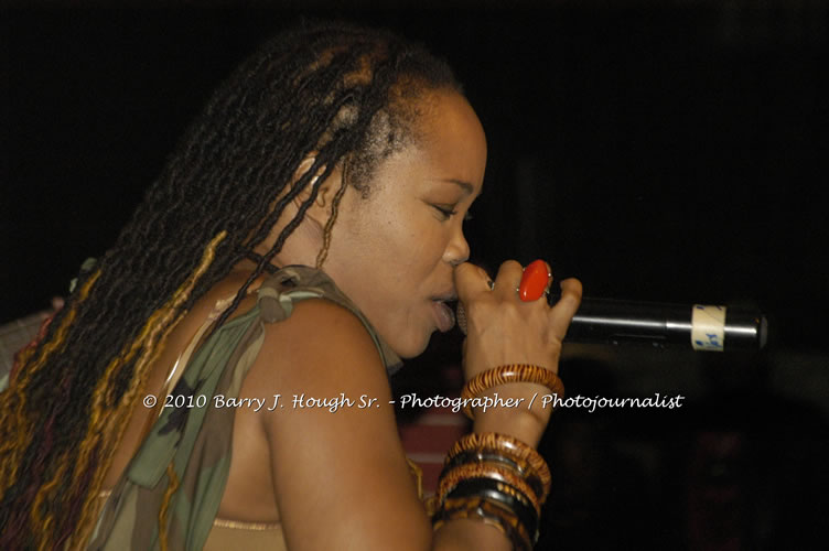 Queen Ifrica - Live In Concert - One Love Reggae Concert Series 09/10 @ Negril Escape Resort and Spa, January 5, 2010, One Love Drive, West End, Negril, Westmoreland, Jamaica W.I. - Photographs by Net2Market.com - Barry J. Hough Sr, Photographer/Photojournalist - Negril Travel Guide, Negril Jamaica WI - http://www.negriltravelguide.com - info@negriltravelguide.com...!