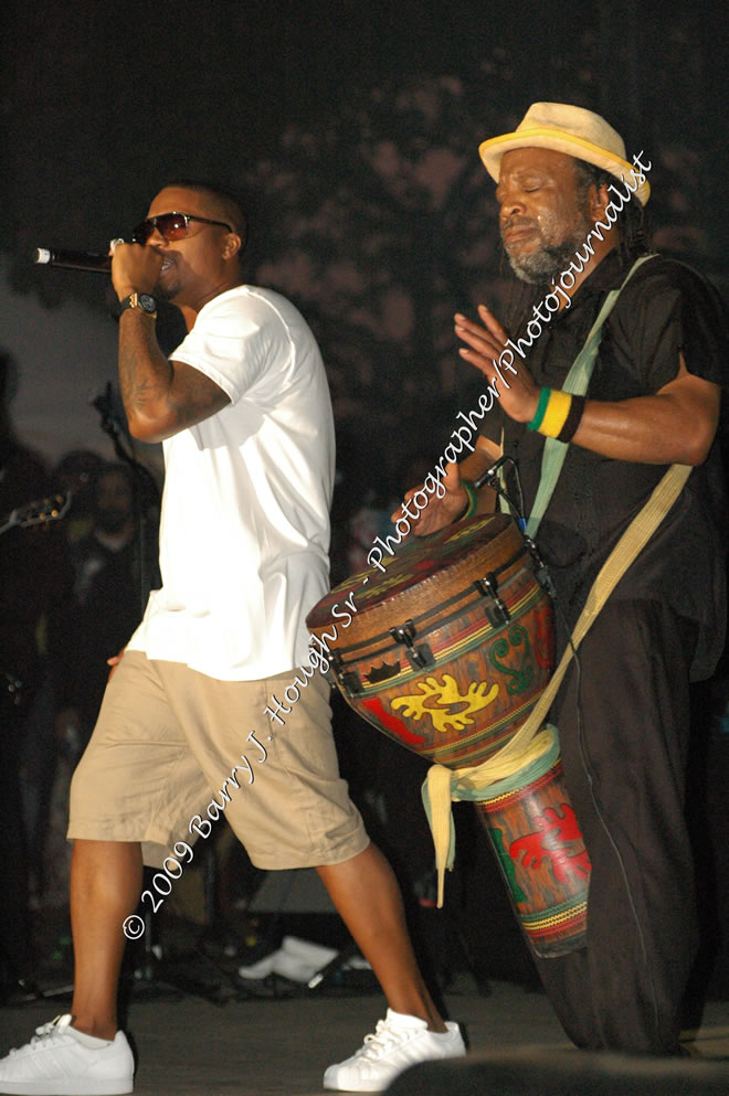 Damian 'Jr. Gong' Marley & NAS @ Reggae Sumfest 2009 - International Night 2 - Reggae Sumfest 2009,Catherine Hall, Montego Bay, St. James, Jamaica W.I. - Saturday, July 25, 2009 - Reggae Sumfest 2009, July 19 - 25, 2009 - Photographs by Net2Market.com - Barry J. Hough Sr. Photojournalist/Photograper - Photographs taken with a Nikon D70, D100, or D300 - Negril Travel Guide, Negril Jamaica WI - http://www.negriltravelguide.com - info@negriltravelguide.com...!